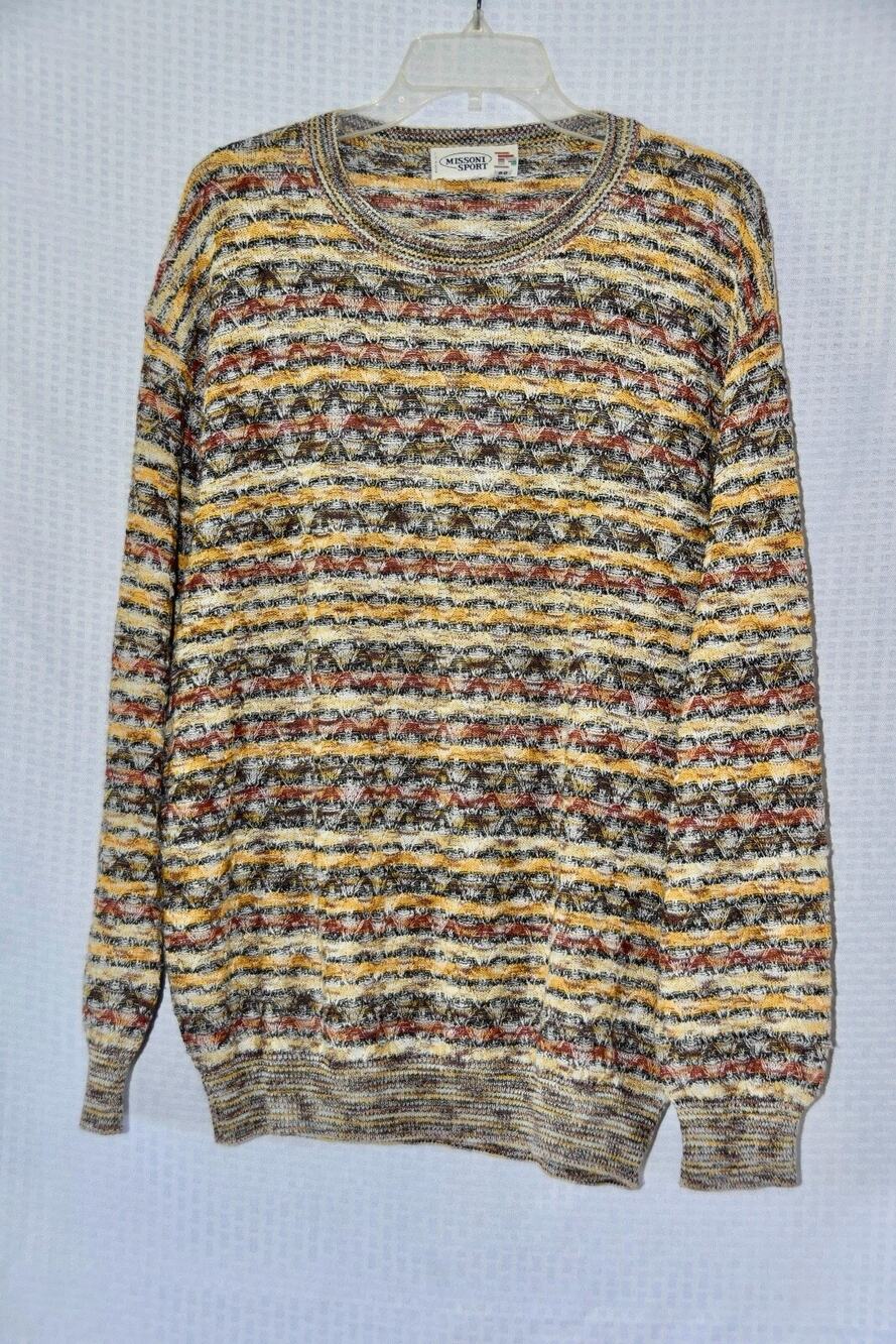 MISSONI Sport Designer Men's Cotton Blend Cable-knit Sweater Size 58/3XL